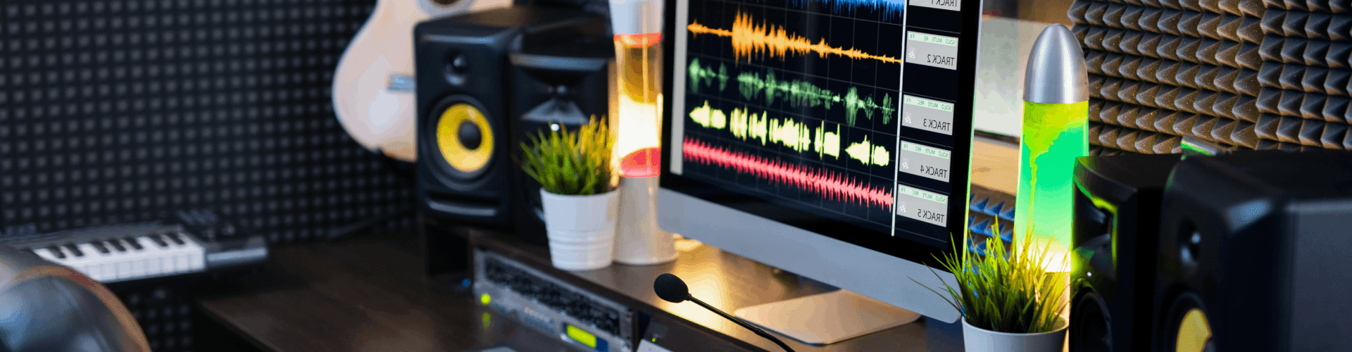 voice studio monitor and speakers