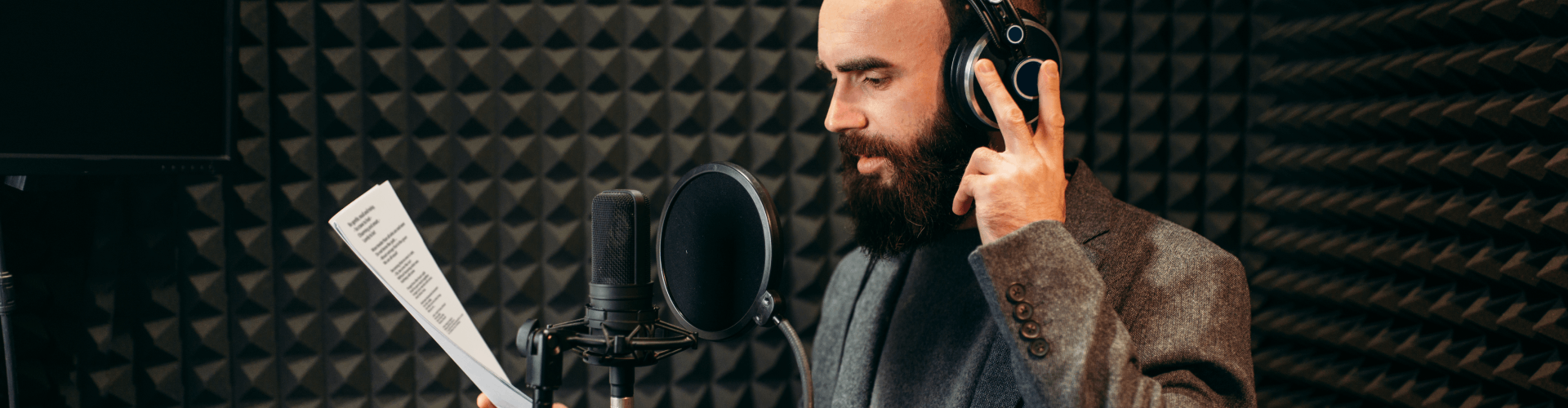 man speaking on microphone